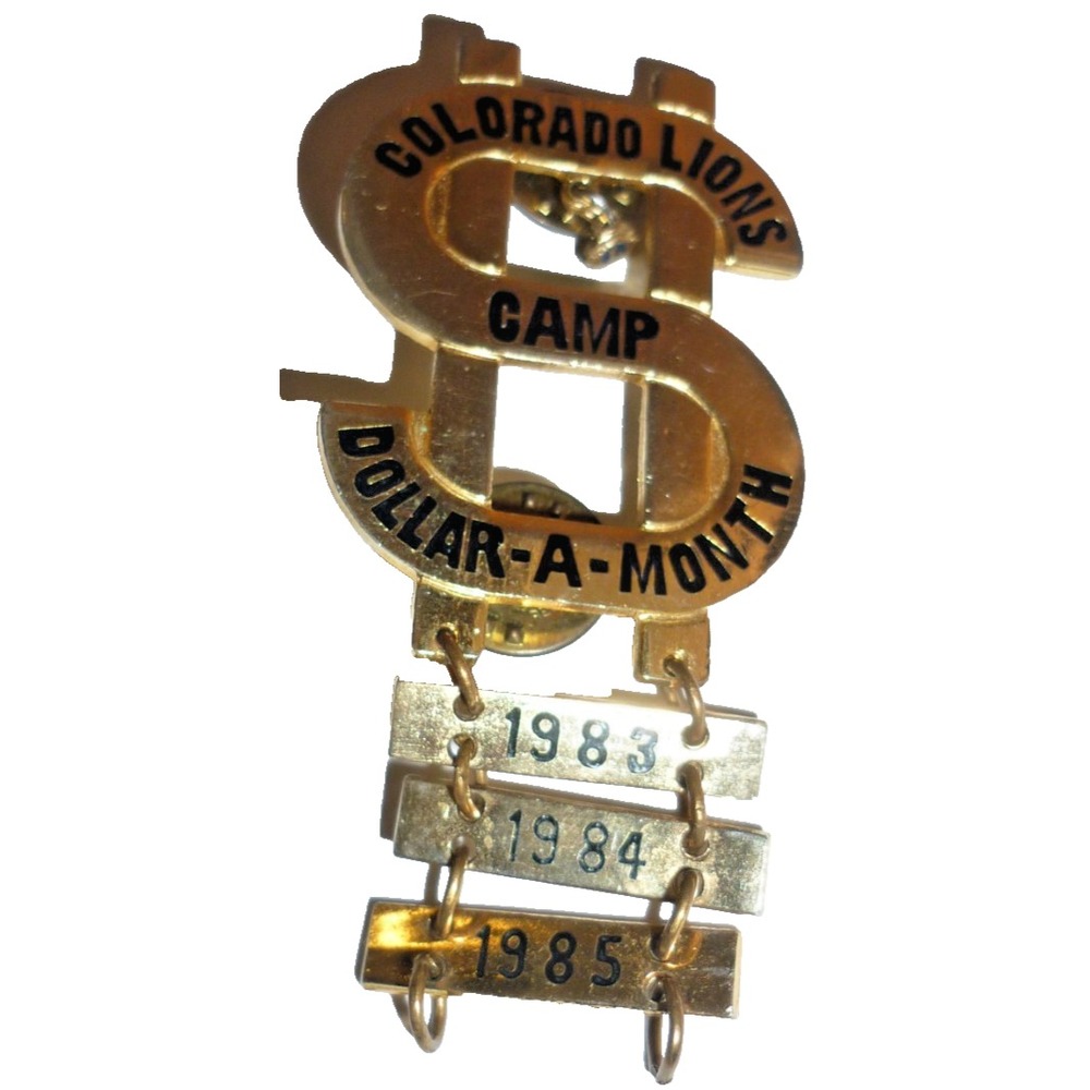 Vintage Lions‎ Club Pin Colorado Camp 19836 1994 1985 Dollar A Month